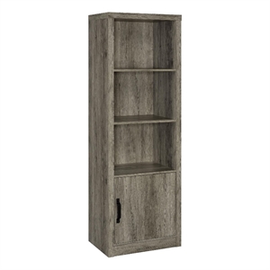 Pemberly Row 3-Shelf Farmhouse Wood Media Tower in Gray Driftwood