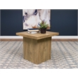 Pemberly Row Square Farmhouse Engineered Wood End Table in Brown