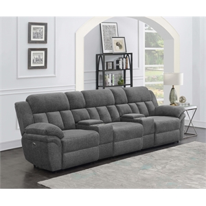 Pemberly Row 5-Piece Upholstered Theater Seating in Charcoal