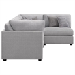 Pemberly Row 4-Piece Upholstered Fabric Modular Sectional in Gray