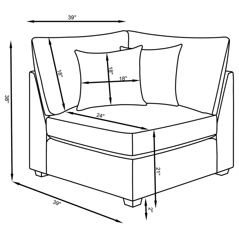 Pemberly Row 5-piece Fabric Upholstered Modular Sectional Gray