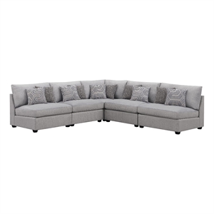 Pemberly Row 5-piece Fabric Upholstered Modular Sectional Gray