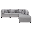 Pemberly Row 5-piece Fabric Upholstered Modular Sectional Gray