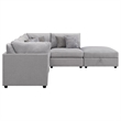 Pemberly Row 5-piece Fabric Upholstered Modular Sectional Gray
