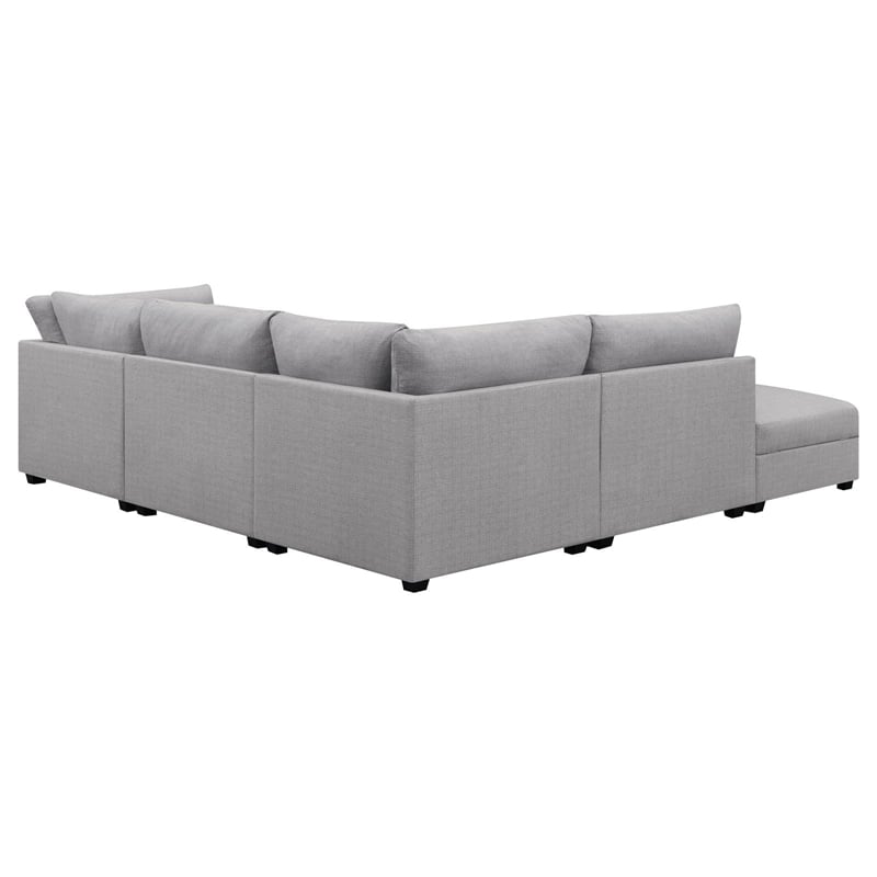Pemberly Row 5-piece Fabric Upholstered Modular Sectional Gray