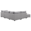 Pemberly Row 5-piece Fabric Upholstered Modular Sectional Gray