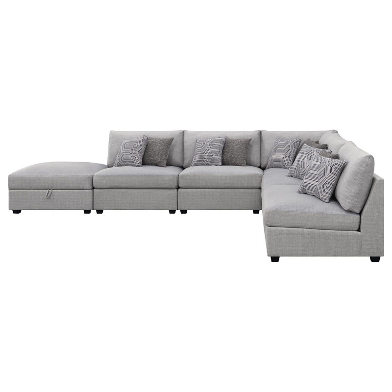 Pemberly Row 6-piece Fabric Upholstered Modular Sectional Gray