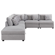 Pemberly Row 6-piece Fabric Upholstered Modular Sectional Gray