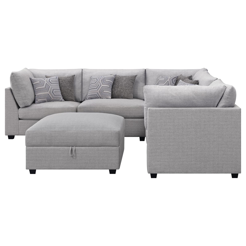 Pemberly Row 6-piece Fabric Upholstered Modular Sectional Gray