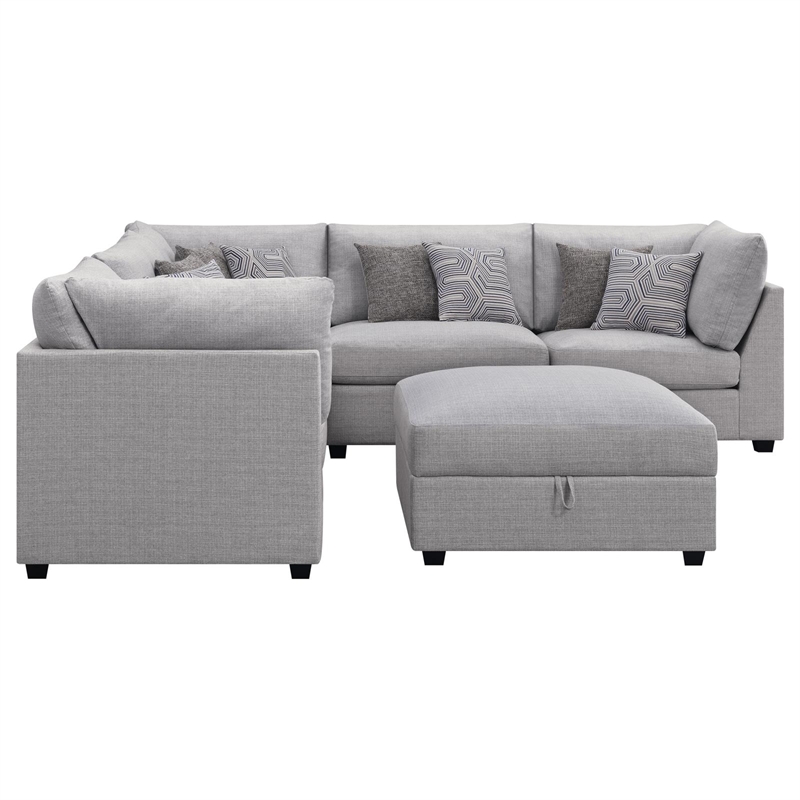 Pemberly Row 6-piece Fabric Upholstered Modular Sectional Gray