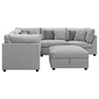 Pemberly Row 6-piece Fabric Upholstered Modular Sectional Gray