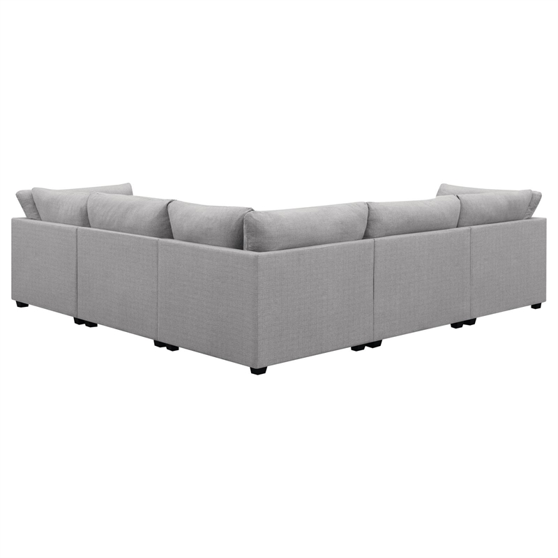 Pemberly Row 6-piece Fabric Upholstered Modular Sectional Gray