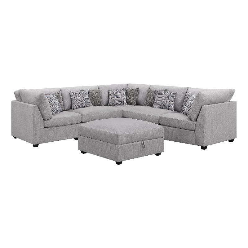 Pemberly Row 6-piece Fabric Upholstered Modular Sectional Gray