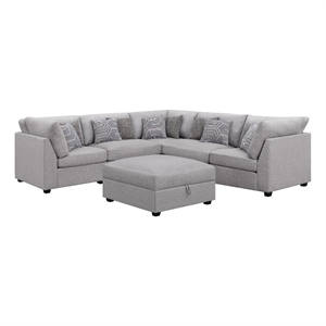 Pemberly Row 6-piece Fabric Upholstered Modular Sectional Gray