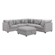 Pemberly Row 6-piece Fabric Upholstered Modular Sectional Gray