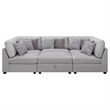 Pemberly Row 6-piece Fabric Upholstered Modular Sectional Gray