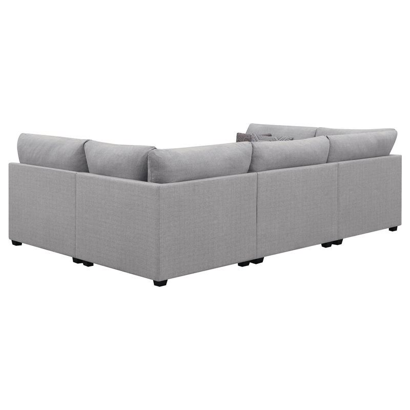 Pemberly Row 6-piece Fabric Upholstered Modular Sectional Gray