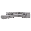 Pemberly Row 6-piece Fabric Upholstered Modular Sectional Gray