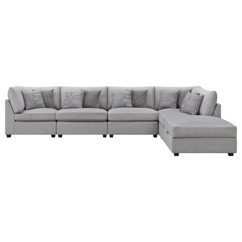 Pemberly Row 6-piece Fabric Upholstered Modular Sectional Gray
