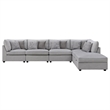 Pemberly Row 6-piece Fabric Upholstered Modular Sectional Gray