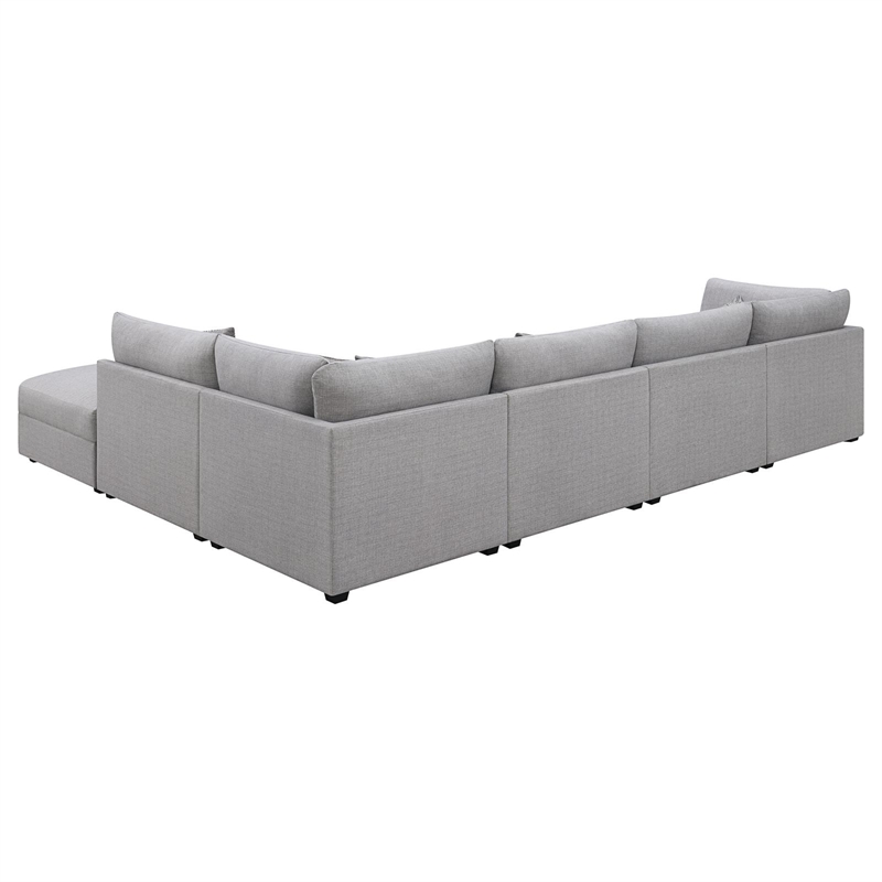 Pemberly Row 6-piece Fabric Upholstered Modular Sectional Gray