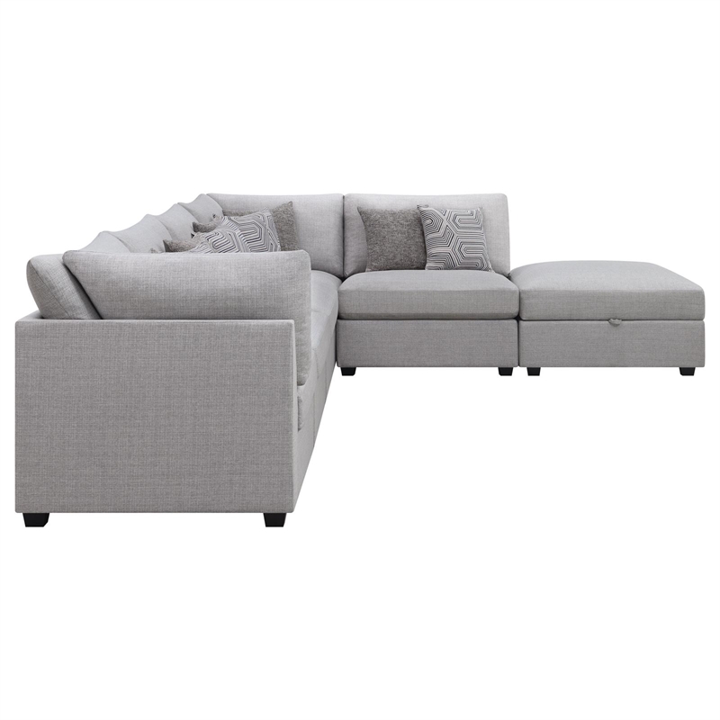 Pemberly Row 6-piece Fabric Upholstered Modular Sectional Gray