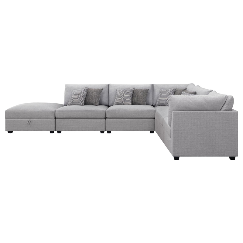 Pemberly Row 6-piece Fabric Upholstered Modular Sectional Gray