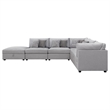 Pemberly Row 6-piece Fabric Upholstered Modular Sectional Gray