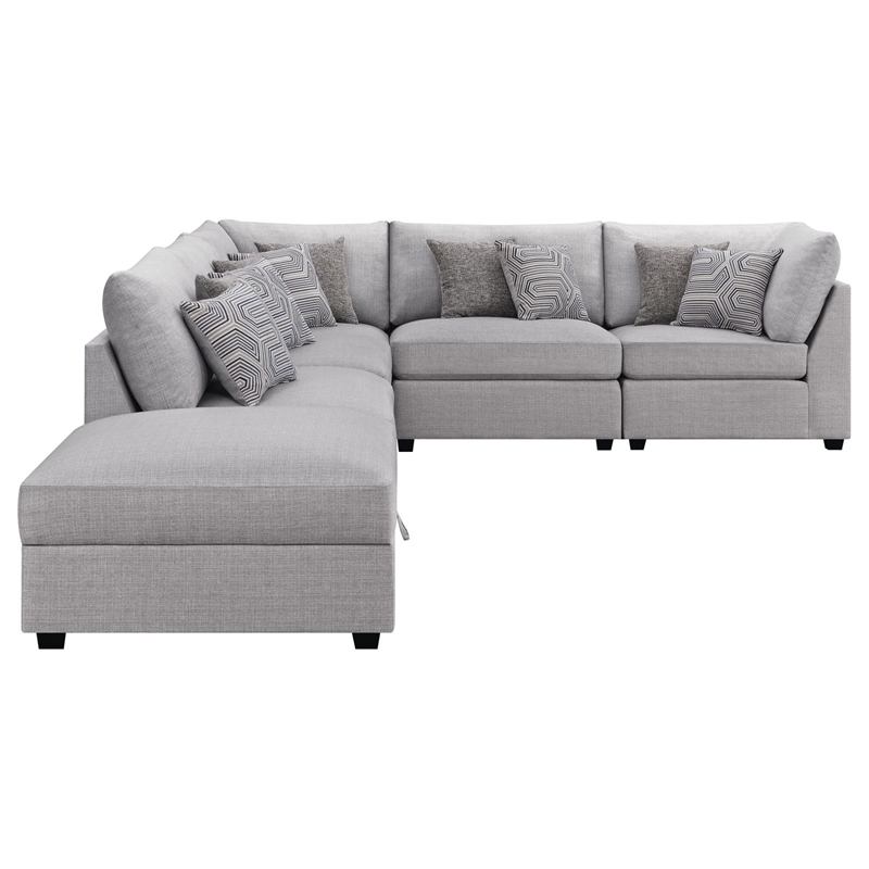 Pemberly Row 6-piece Fabric Upholstered Modular Sectional Gray