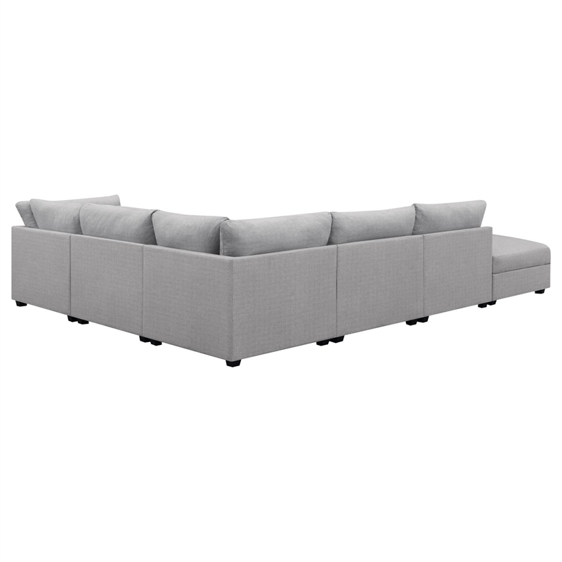 Pemberly Row 6-piece Fabric Upholstered Modular Sectional Gray