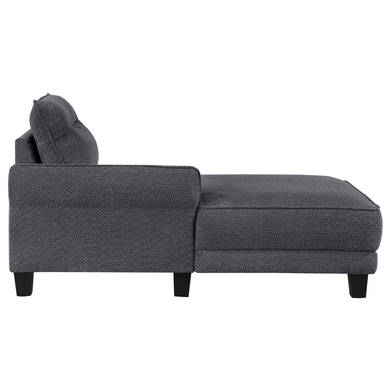 Pemberly Row Fabric Upholstered Curved Arms Sectional Sofa Gray