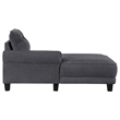 Pemberly Row Fabric Upholstered Curved Arms Sectional Sofa Gray