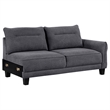 Pemberly Row Fabric Upholstered Curved Arms Sectional Sofa Gray