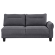 Pemberly Row Fabric Upholstered Curved Arms Sectional Sofa Gray