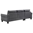 Pemberly Row Fabric Upholstered Curved Arms Sectional Sofa Gray