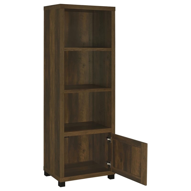Pemberly Row 3-shelf Transitional Wood Media Tower in Dark Pine