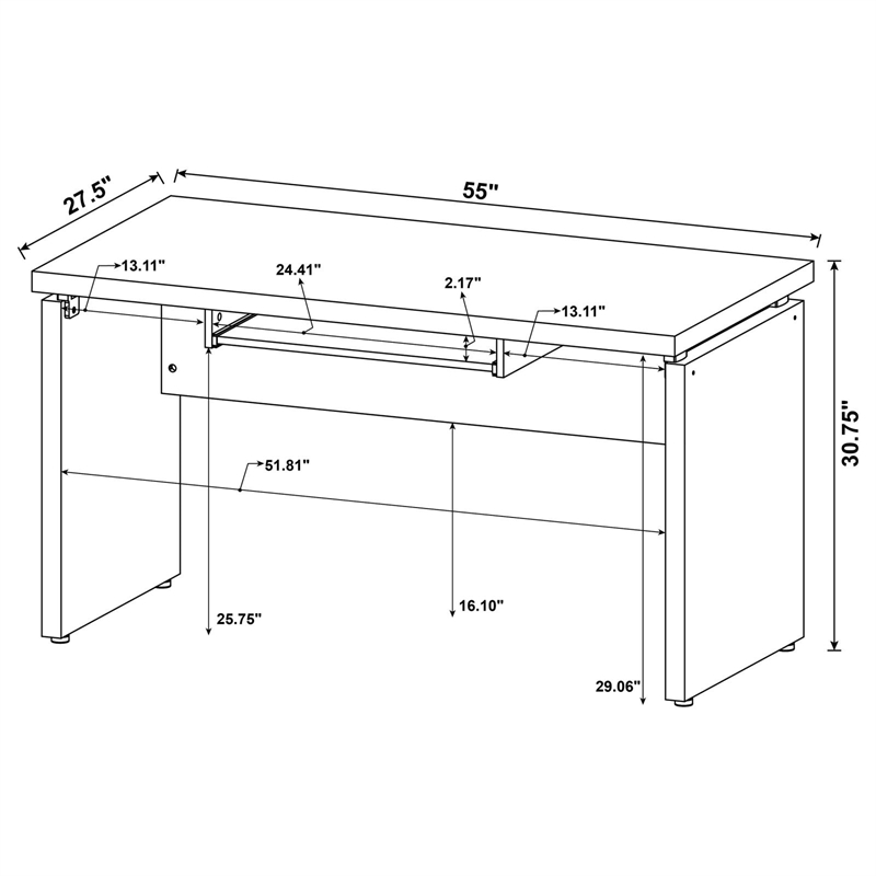 Pemberly Row 2-piece Wood Home Office Set L-Shape Desk Cappuccino