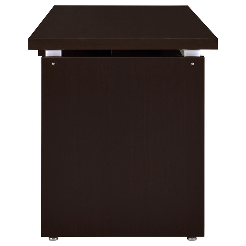 Pemberly Row Engineered Wood L-Shape Computer Desk Cappuccino