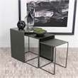 Pemberly Row 3-piece Modern Rectangular Metal Nesting Table Gray