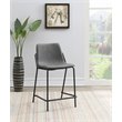 Pemberly Row Upholstered Faux Leather Counter Height Stools in Gray