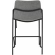 Pemberly Row Upholstered Faux Leather Counter Height Stools in Gray
