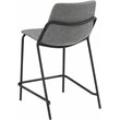 Pemberly Row Upholstered Faux Leather Counter Height Stools in Gray