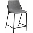 Pemberly Row Upholstered Faux Leather Counter Height Stools in Gray