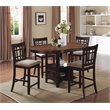 Pemberly Row 5-piece Wood Counter Height Set Light Chestnut and Espresso