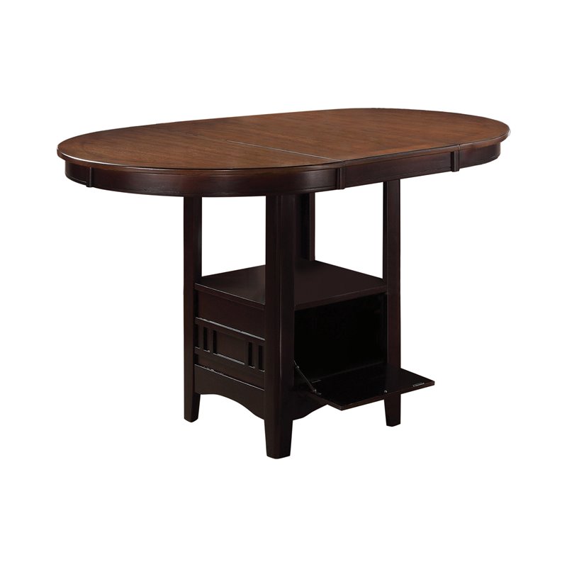 Pemberly Row 5-piece Wood Counter Height Set Light Chestnut and Espresso
