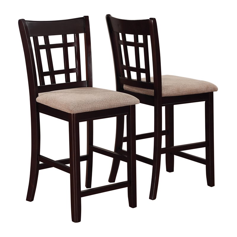 Pemberly Row 5-piece Wood Counter Height Set Light Chestnut and Espresso