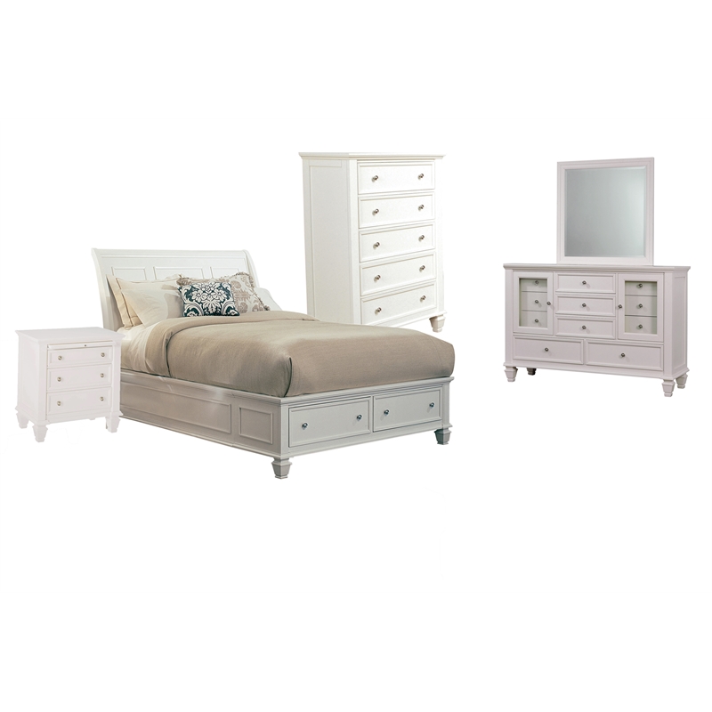 Pemberly Row 5-piece Eastern King Storage Wood Bedroom Set Buttermilk