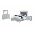 Pemberly Row 4-piece Eastern King Wood Bedroom Set with LED Light Silver