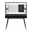 Pemberly Row Wood Writing Desk with USB Ports in Black and Gunmetal