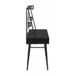 Pemberly Row Wood Writing Desk with USB Ports in Black and Gunmetal